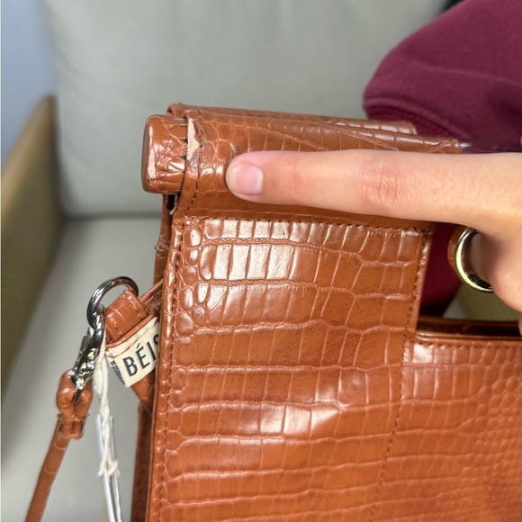 NWT Beis The Crossbody In Cognac Croc - Picture 7 of 10